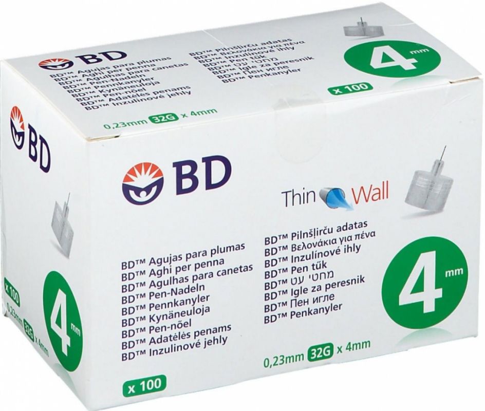 Nadeln für Insulinpens BD 4mm x32G dünnwandig Becton Dickinson