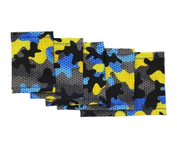 Elastischer Armsleeve mit blau-gelbem und schwarzem Tarnmuster – Schutz für Sensor