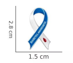 Diabetes Awareness Anstecker blau-weiße Schleife Diabetes Awareness Anstecker blau-weiße Schleife