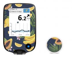 Aufkleber für Freestyle Libre reader + sensor - Exotic fruits dark