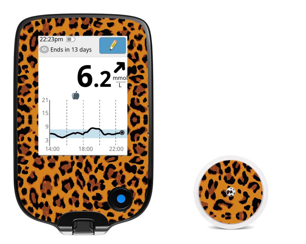 Aufkleber für Freestyle Libre reader + sensor - Leopard
