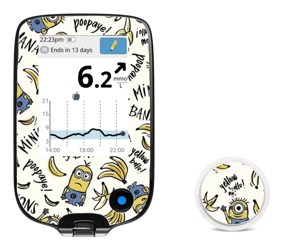 Aufkleber für Freestyle Libre reader + sensor - Mimoni Bananas