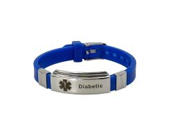 Medizinische Tag-Armbänder - Edelstahl und Silikon - Diabetiker auf Englisch